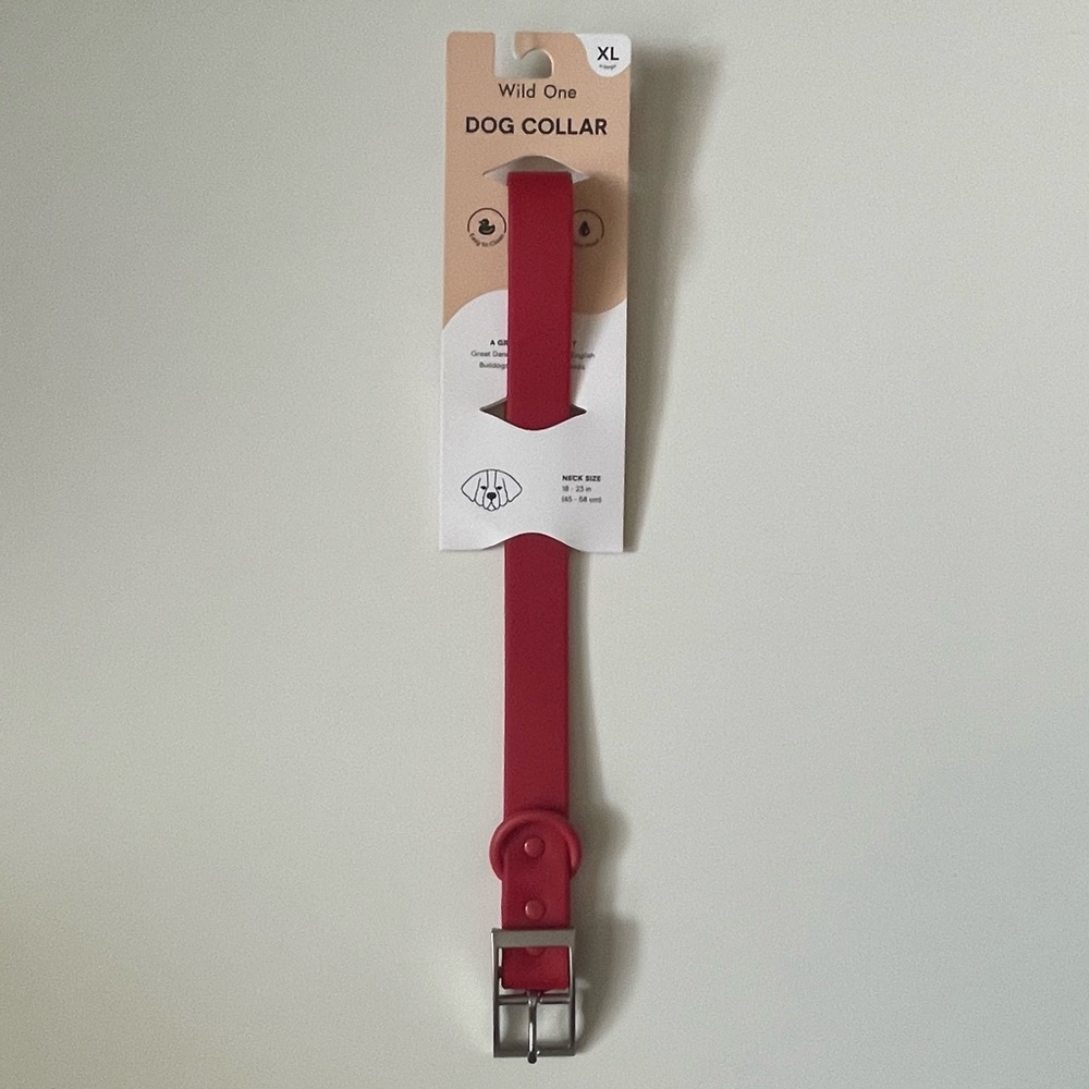Wild One Dog Collar - XL (18-23") - Strawberry Red